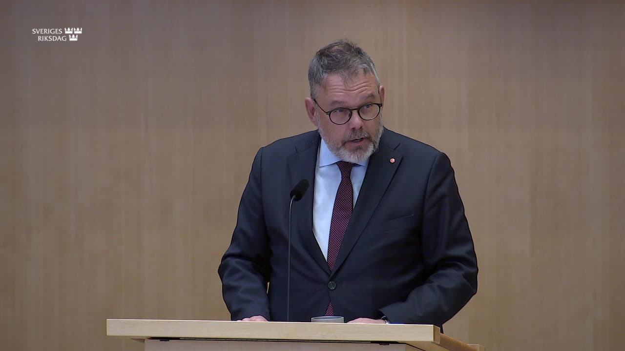 Still from Debatt om förslag, Ny lag om kommunal hamnverksamhet