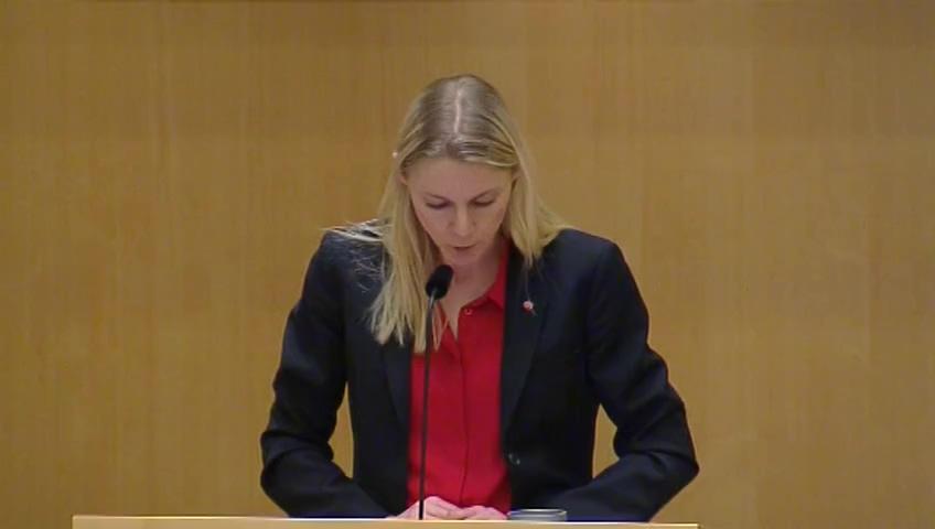 Still from Debatt om förslag: Extra ändringsbudget för 2017 - kapitaltillskott till Postnord AB