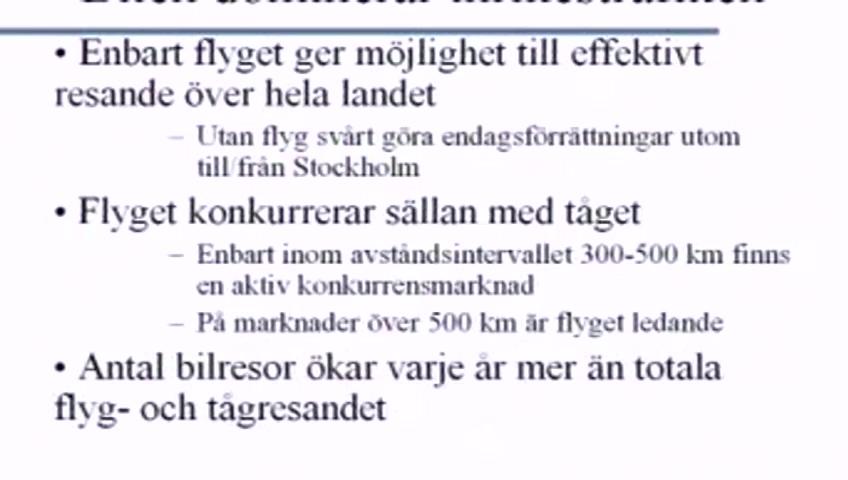 Stillbild från Öppen utfrågning, Flygets roll som transportmedel - Nu och i framtiden