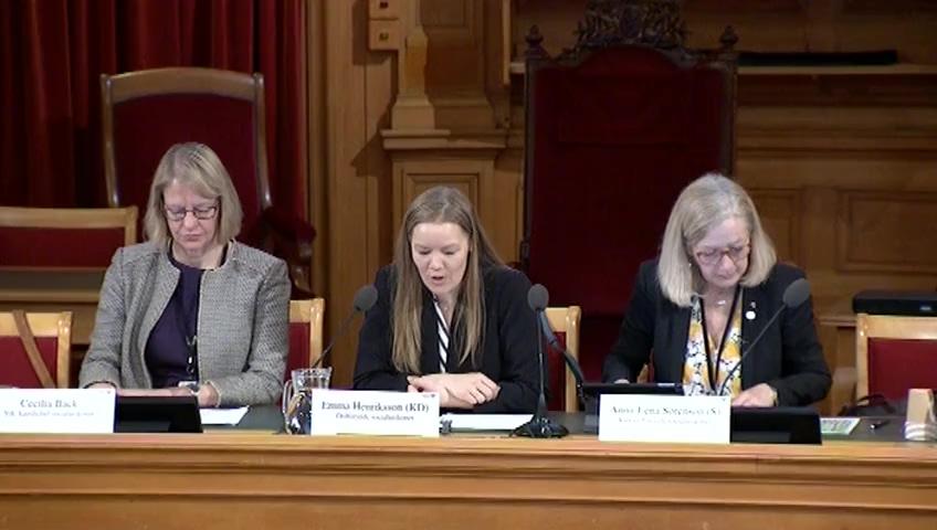 Stillbild från Öppen utfrågning, Öppen utfrågning om kompetensförsörjning inom hälso- och sjukvården