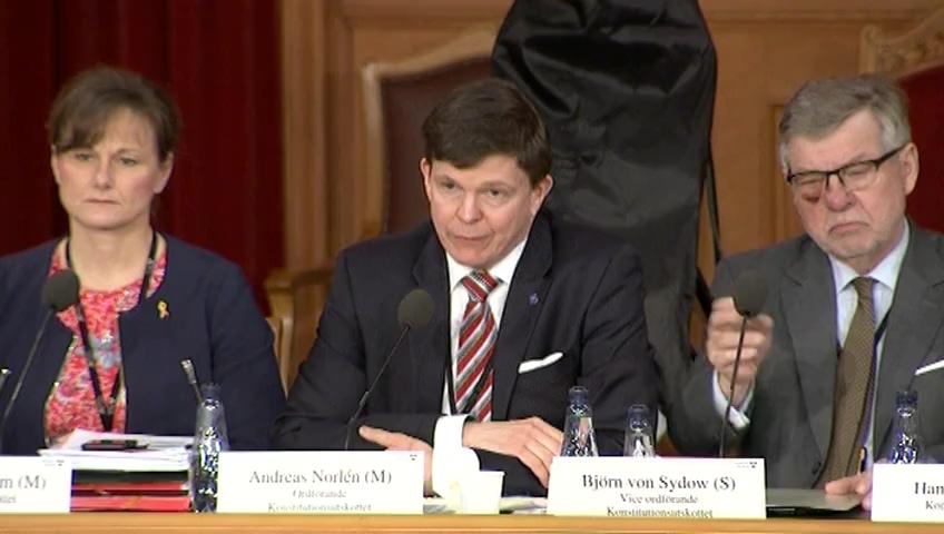 Stillbild från Öppen utfrågning, KU-utfrågning om granskningsärenden