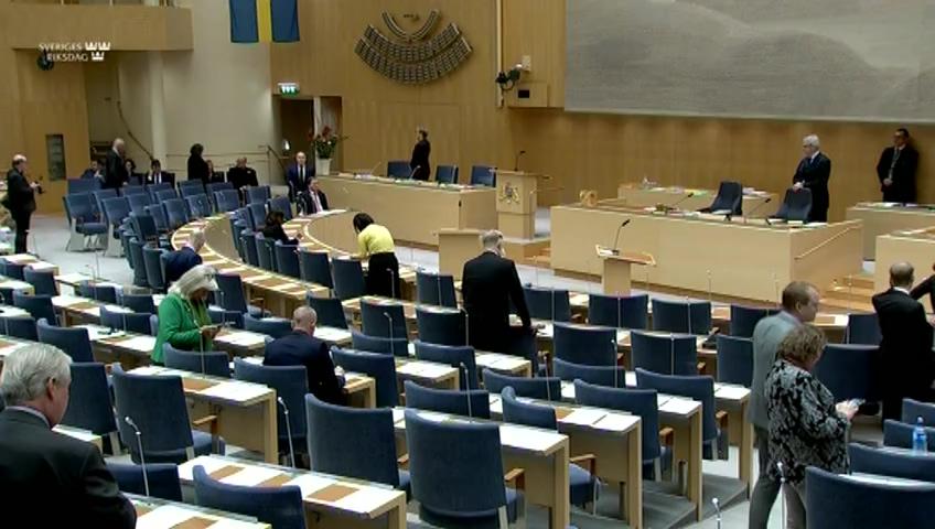 Stillbild från Partiledardebatt, EU policy debate between party leaders