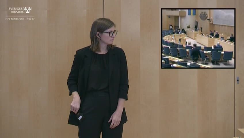 Stillbild från Budgetdebatt, Debatt med anledning av budgetpropositionens avlämnande - teckenspråkstolkad