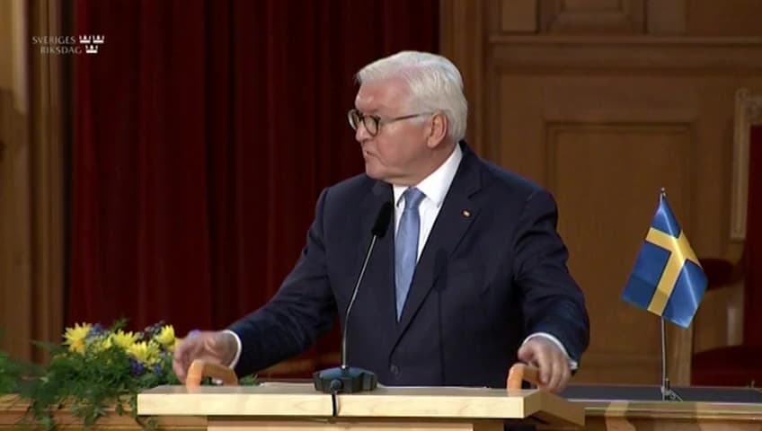 Stillbild från Öppet seminarium, Anförande av Tysklands president i Andrakammarsalen