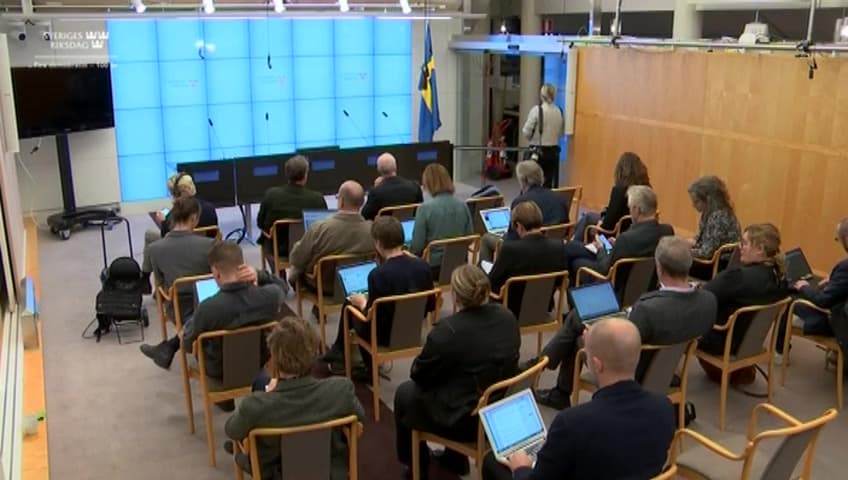 Stillbild från Presskonferens, Pressträff med talman Andreas Norlén