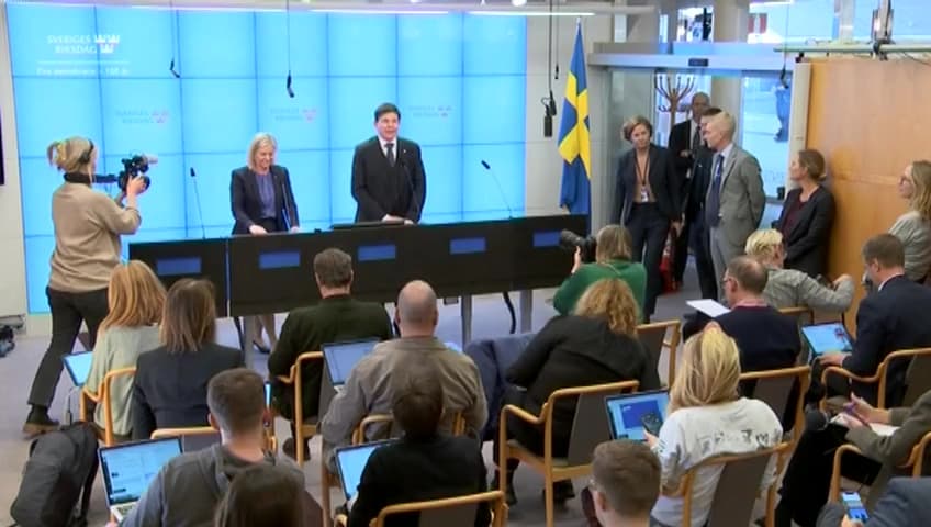 Stillbild från Presskonferens, Pressträff med talman Andreas Norlén