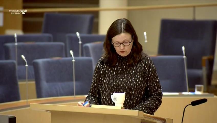 Stillbild från Interpellationsdebatt, Förskolor med koppling till extremism