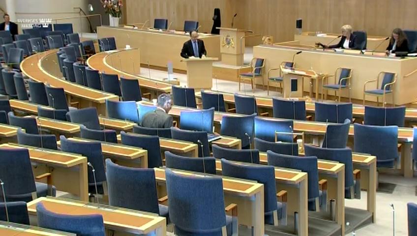 Stillbild från Interpellationsdebatt, Framtiden för inrikesflyget och Bromma flygplats