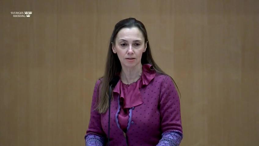 Stillbild från Debatt om förslag, Pausad BNP-indexering för drivmedel