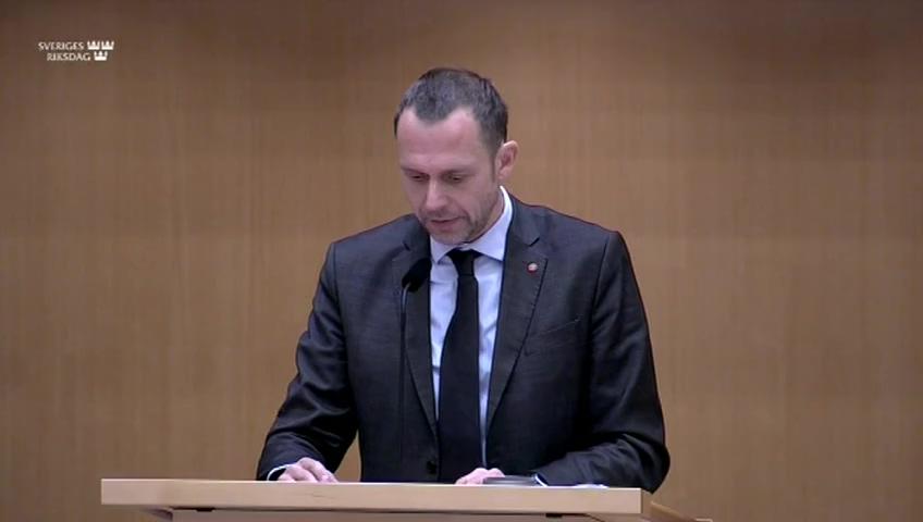 Stillbild från Debatt om förslag, Nytt regelverk för handel med utsläppsrätter