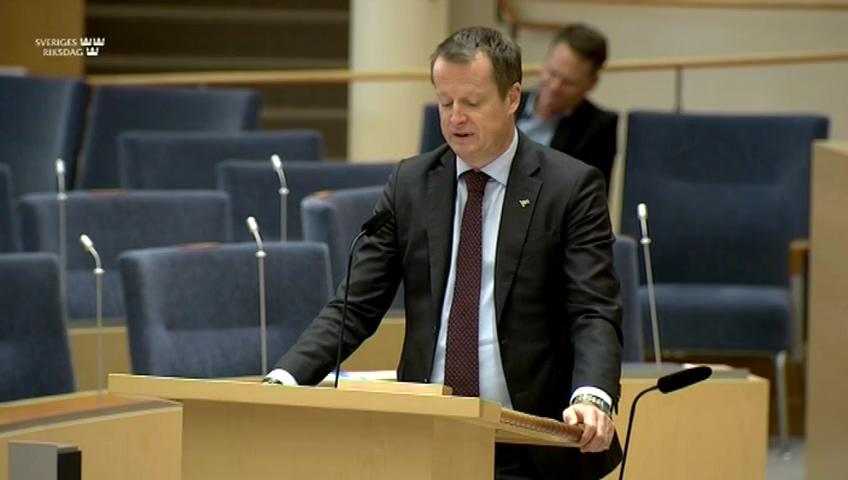 Stillbild från Interpellationsdebatt, Säkerhetsrisker med införandet 5G-nätet