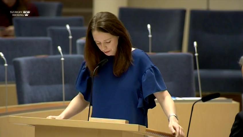 Stillbild från Interpellationsdebatt, Diskriminering på grund av politisk åskådning vid offentlig tillsättning