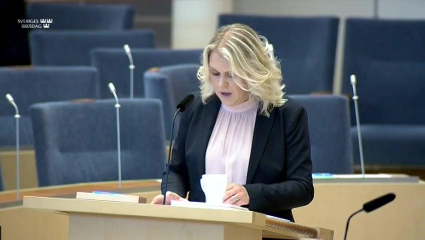 Stillbild från Interpellationsdebatt, Kompetensutveckling inom sjukvården och äldreomsorgen