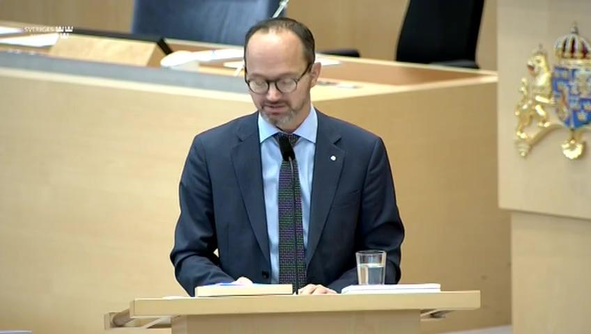 Stillbild från Interpellationsdebatt, Koldioxidpriset och infrastrukturplaneringen