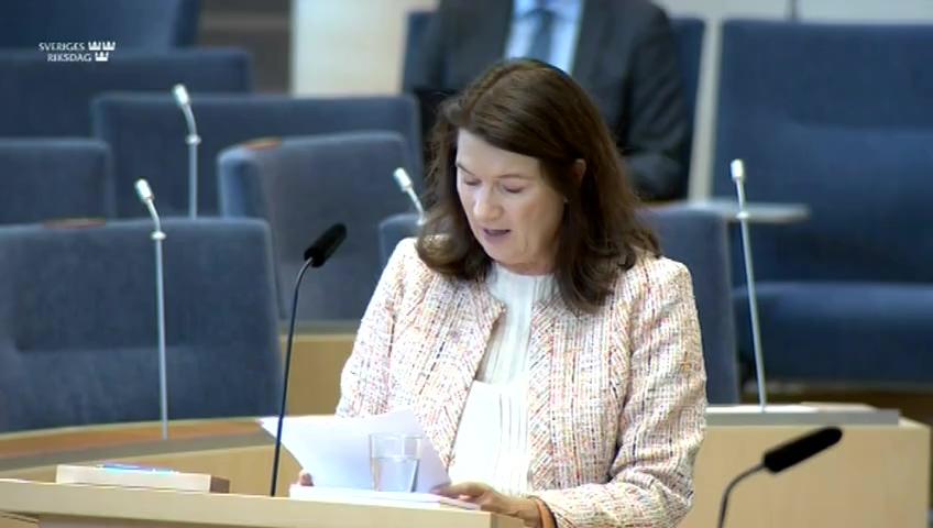Stillbild från Interpellationsdebatt, Sveriges ställningstagande kring orsaken till Dag Hammarskjölds död