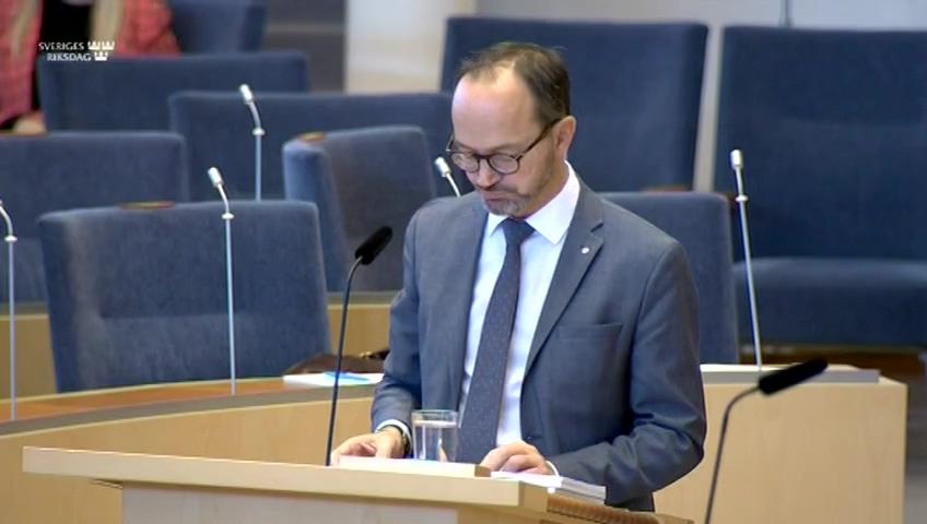 Stillbild från Interpellationsdebatt, Planeringen för höghastighetsjärnväg