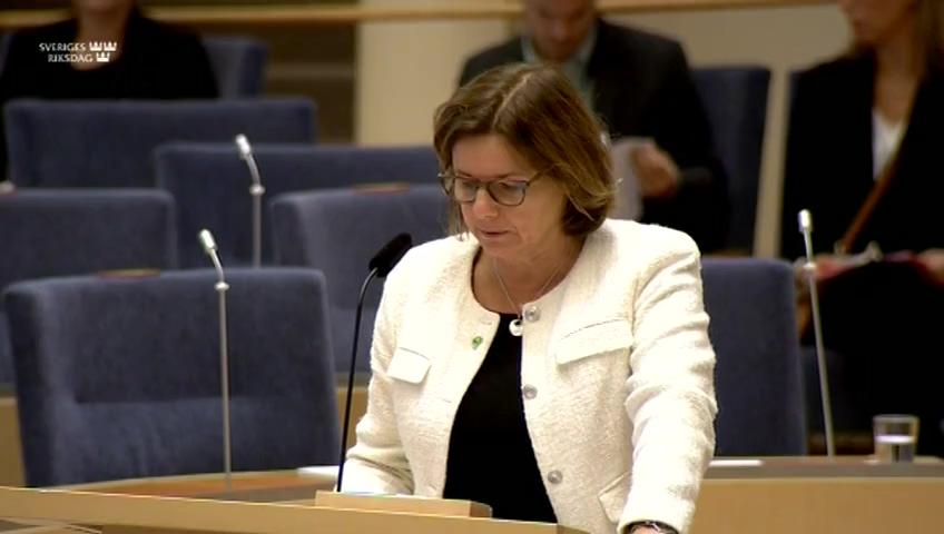 Stillbild från Interpellationsdebatt, Åtgärder för att minska gifterna i Östersjöns fisk