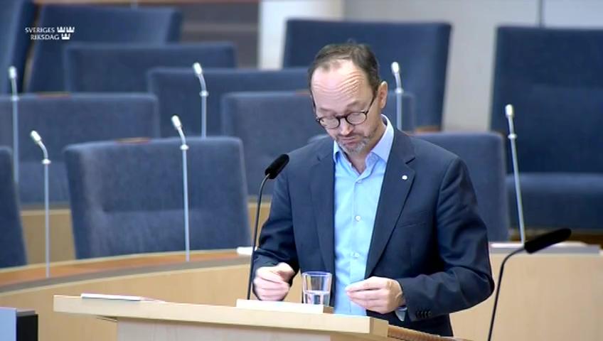 Stillbild från Interpellationsdebatt, Kostnader och tidsram för införandet av ERTMS i Sverige