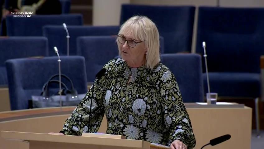 Stillbild från Interpellationsdebatt, Paketreselagen och resegarantin