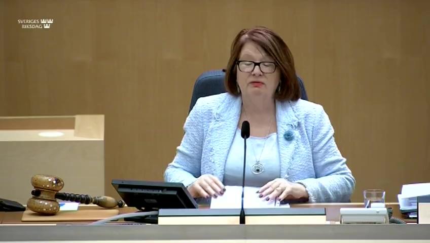 Stillbild från Debatt om förslag, Ändringar i regelverket om kapitaltäckning