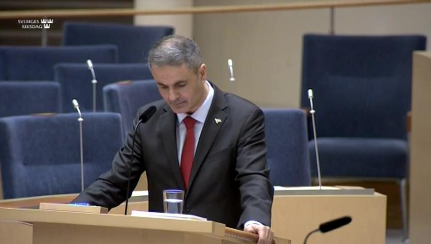 Stillbild från Interpellationsdebatt, Kontantförbud vid handel med metallskrot