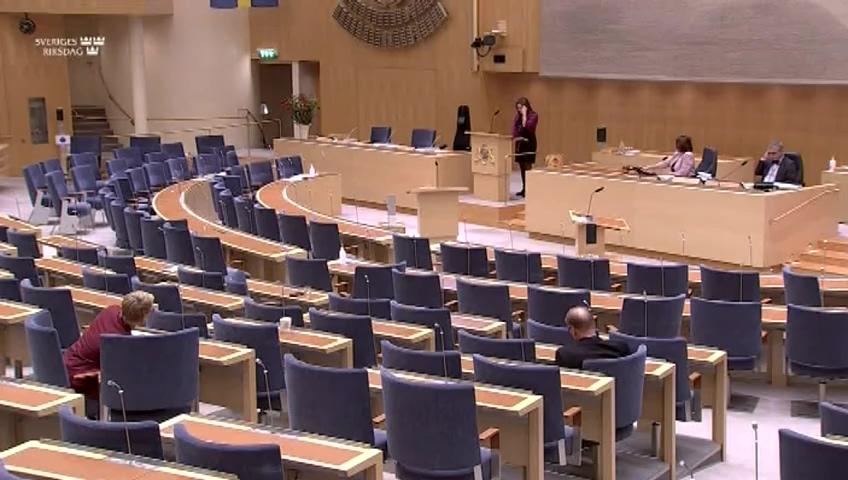 Stillbild från Debatt om förslag, Utgiftsområde 12 Ekonomisk trygghet för familjer och barn