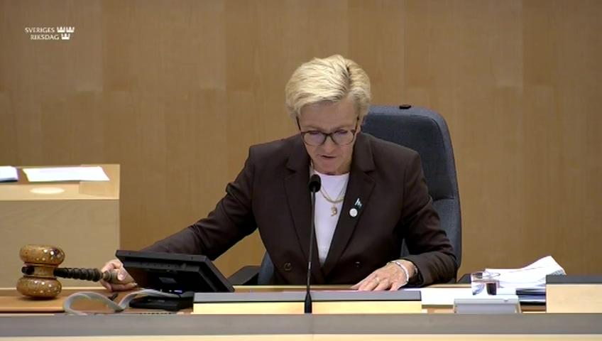 Stillbild från Debatt om förslag, Delegationsbestämmelser för Skatterättsnämnden och Forskarskattenämnden och några ändringar i fråga om informationsutbyte på skatteområdet
