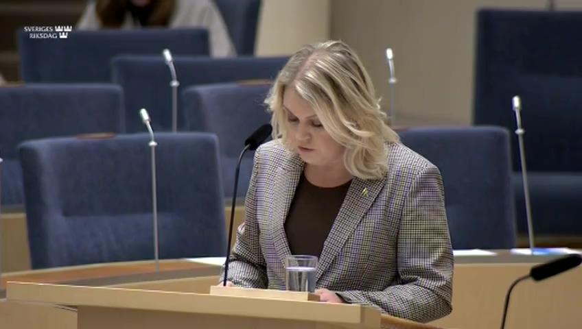 Stillbild från Interpellationsdebatt, Tillgången till skyddsutrustning 