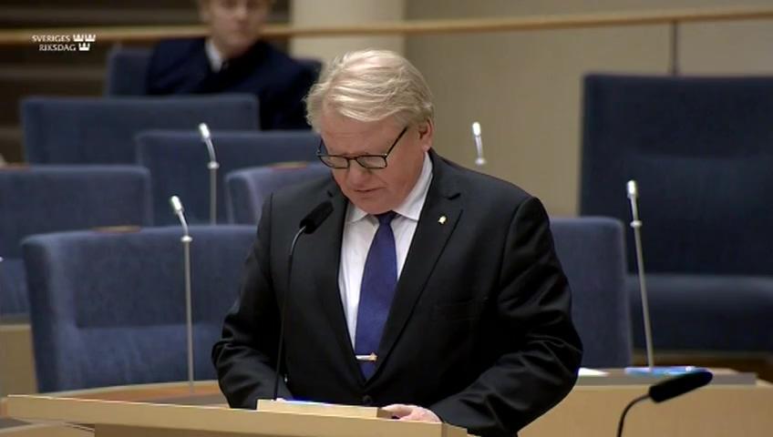 Stillbild från Interpellationsdebatt, Regeringens arbete med resolution 1325