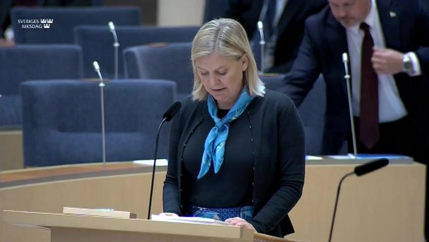 Stillbild från Interpellationsdebatt, Skattepolitik för ökad tillväxt