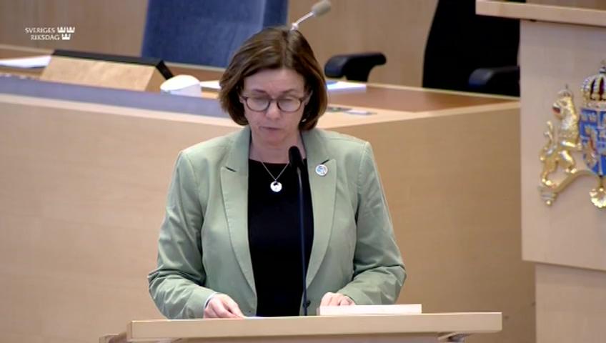 Stillbild från Interpellationsdebatt, Biotopskyddet och jordbruket