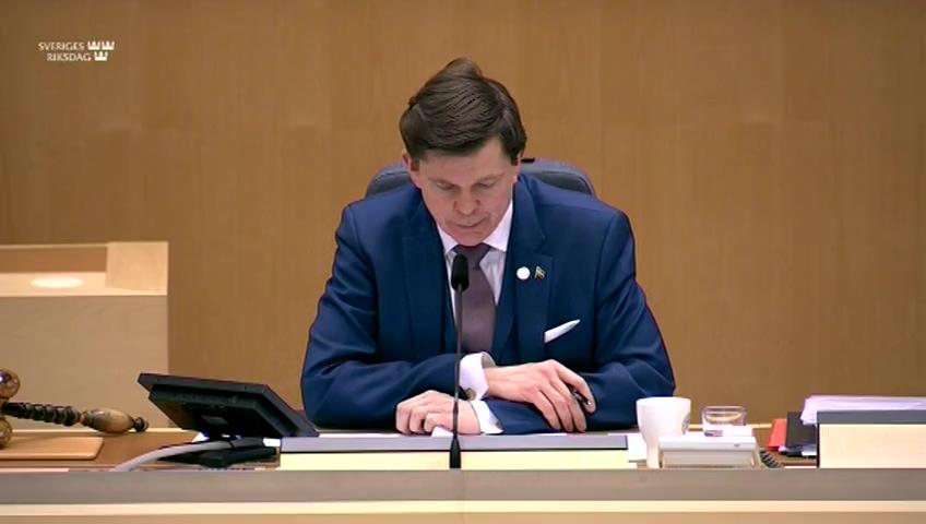 Stillbild från Interpellationsdebatt, Utökad fordonsvikt för lätta lastbilar