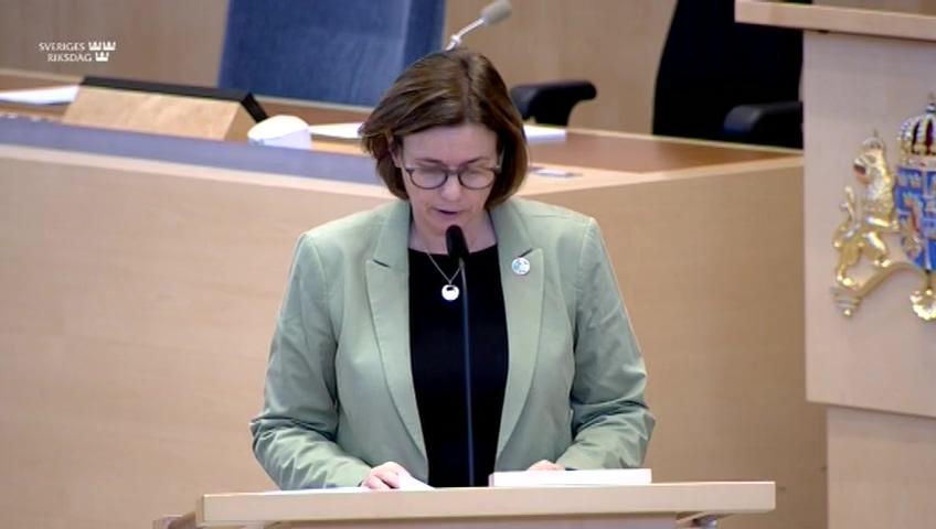 Stillbild från Interpellationsdebatt, Slutförvar för använt kärnbränsle