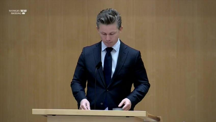 Stillbild från Debatt om förslag, Svenskt deltagande i Förenta nationernas stabiliseringsinsats i Mali