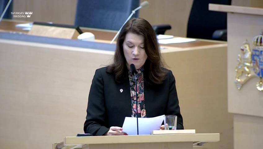 Stillbild från Interpellationsdebatt, Taiwans deltagande i WHO