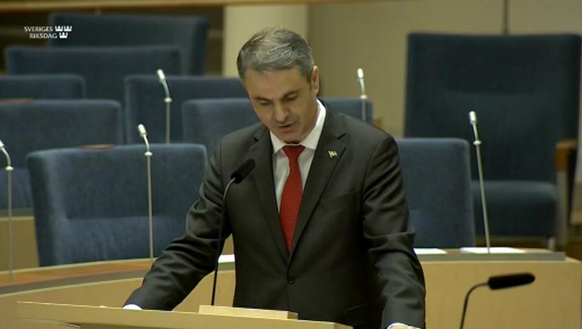 Stillbild från Interpellationsdebatt, Tillståndsprövningen gällande Kallak och Laver