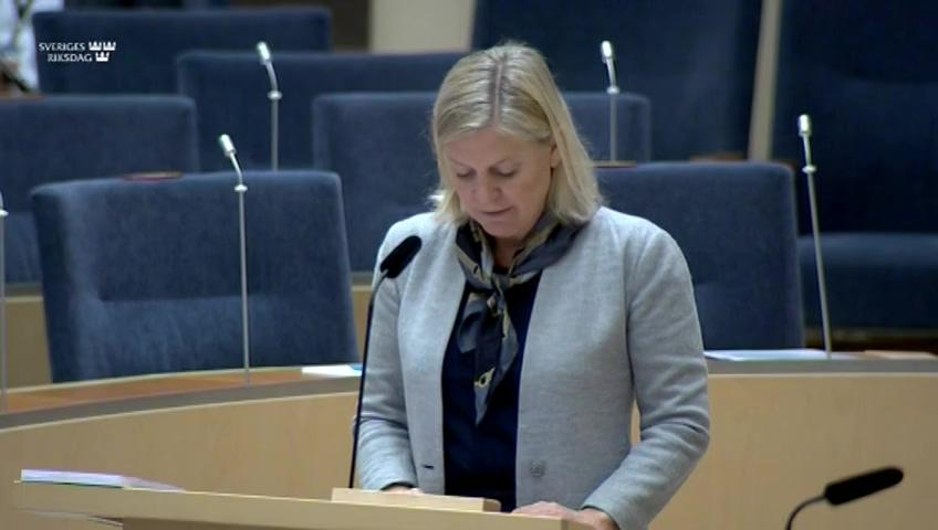 Stillbild från Interpellationsdebatt, Åtgärder mot fusk och bidragsbrott