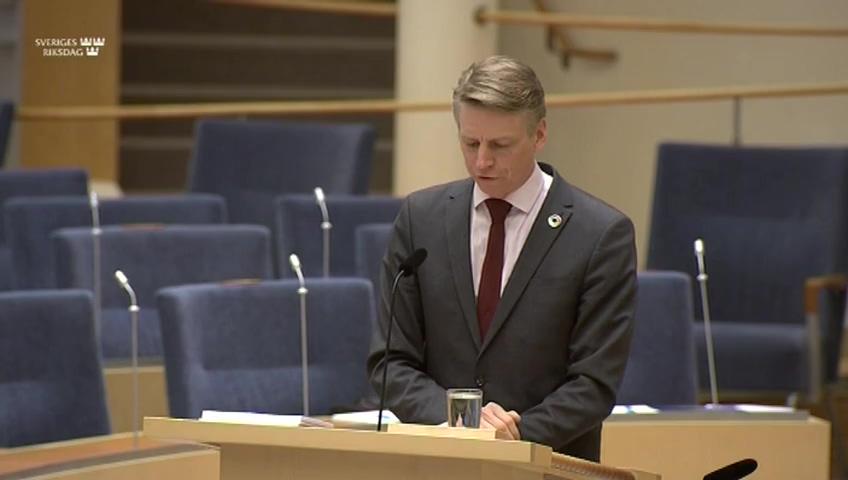 Stillbild från Interpellationsdebatt, EU:s återhämtningsmedel och nya klimatinsatser