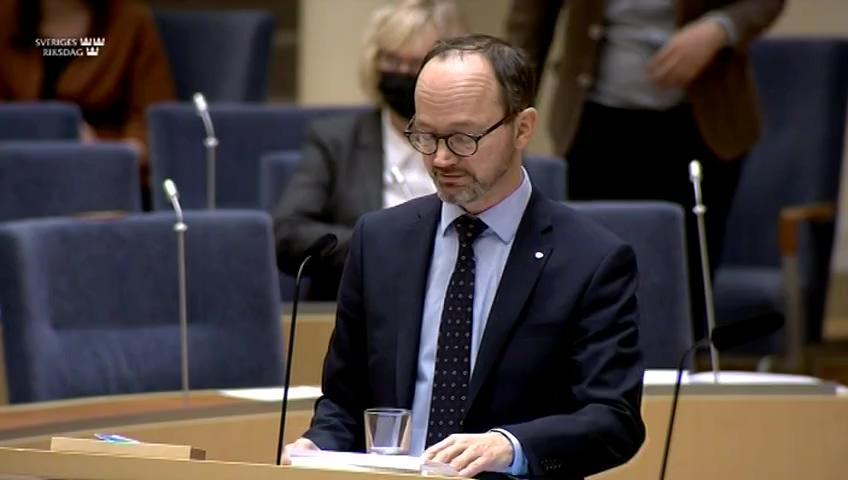 Stillbild från Interpellationsdebatt, Stambanor för höghastighetståg
