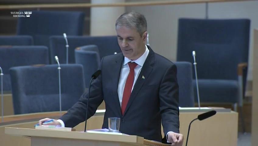 Stillbild från Interpellationsdebatt, Företag som nekats kortidsstöd 