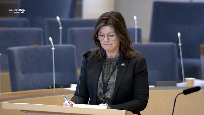 Stillbild från Interpellationsdebatt, Organiserad brottslighet hos Arbetsförmedlingen 