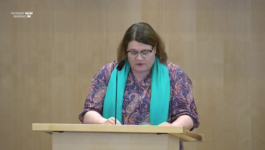 Stillbild från Debatt om förslag, Stärkt skydd för geografiska beteckningar och tydligare regler vid registrering av varumärken och företagsnamn i ond tro