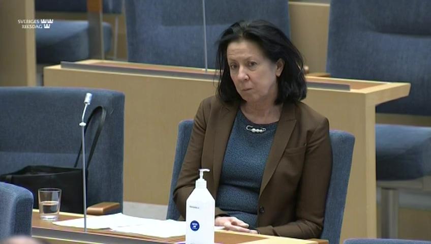 Stillbild från Interpellationsdebatt, Covid-19-smitta på våra tunga anstalter