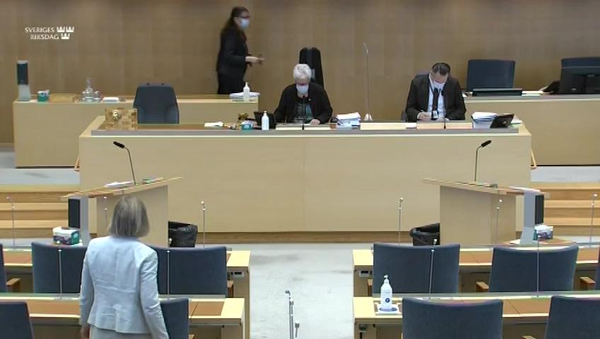 Stillbild från Debatt om förslag, Ändrade regler för mervärdesskatt vid handel med avfall och skrot