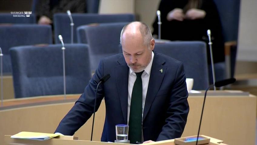 Stillbild från Interpellationsdebatt, Vägran att testa sig för covid-19