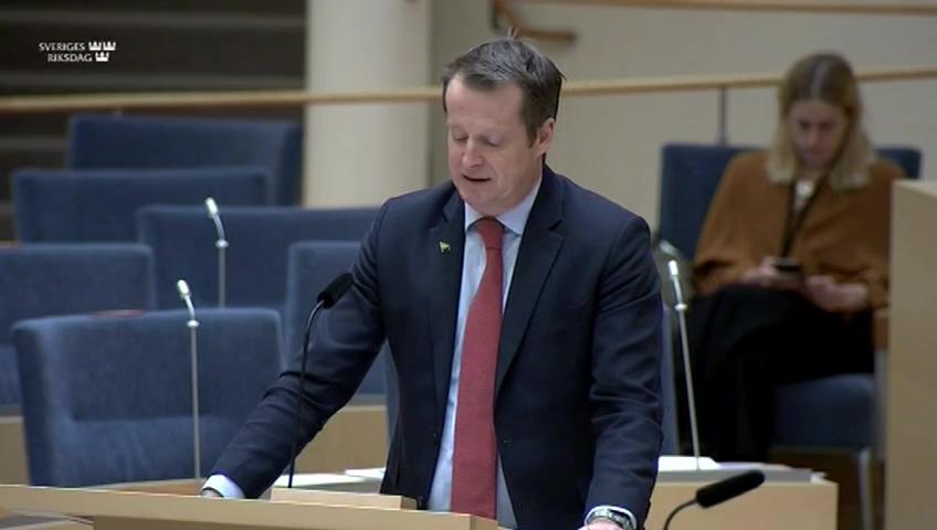 Stillbild från Interpellationsdebatt, Kapacitetsbrist i Skåne och övriga Sverige