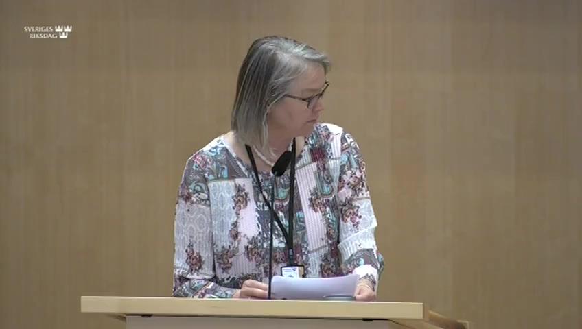 Stillbild från Debatt om förslag, Riksrevisionens rapport om särskild löneskatt för äldre