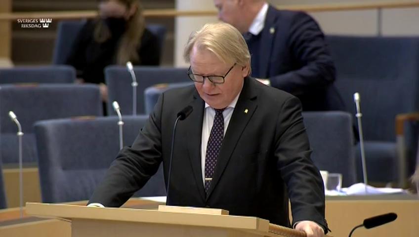 Stillbild från Interpellationsdebatt, Avtal för allhjulsdrivna lastbilar