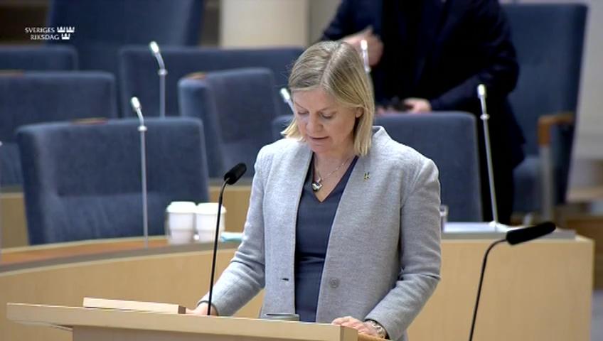 Stillbild från Interpellationsdebatt, Stöd till krisande branscher