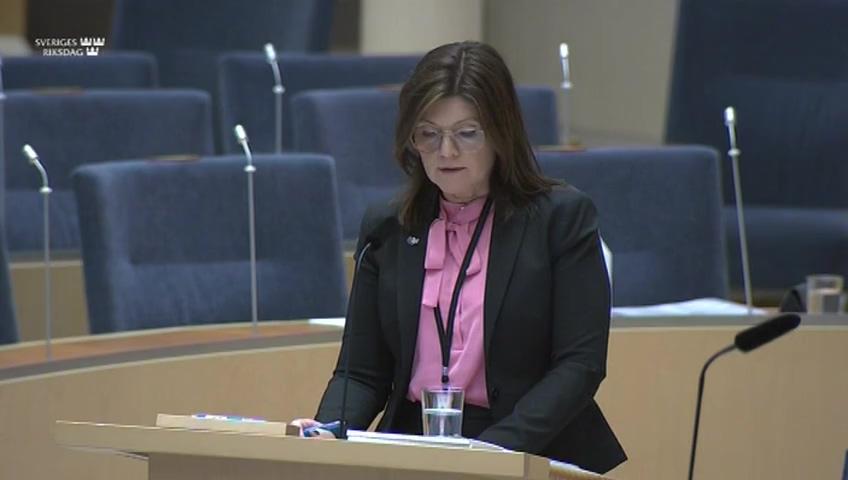 Stillbild från Interpellationsdebatt, Den ökande jämviktsarbetslösheten